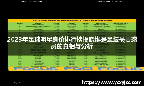 2023年足球明星身价排行榜揭晓谁是足坛最贵球员的真相与分析
