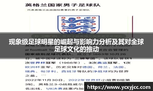现象级足球明星的崛起与影响力分析及其对全球足球文化的推动